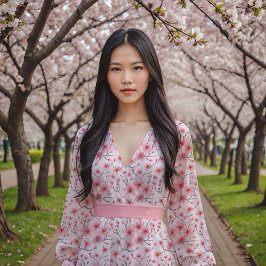 Tela Flores de cerezo en blanco