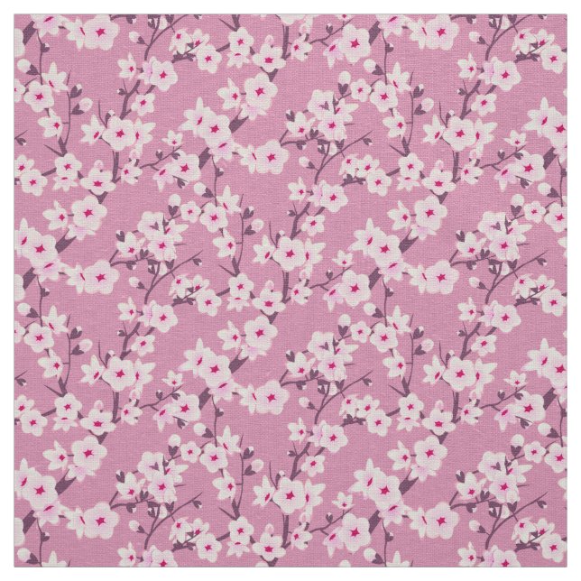 Tela Flores de cerezo en rosa (Retal)