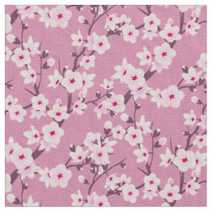 Tela Flores de cerezo en rosa