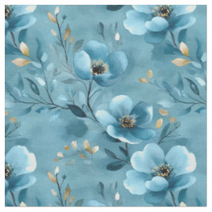 Tela Flores de color gris azul
