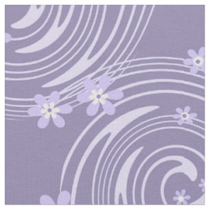 Tela Flores de color lavander de remolinos violeta sin