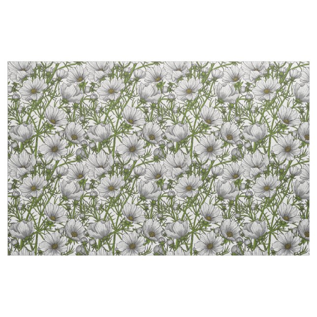 Tela Flores de cosmos blancos ("Cuarto gordo" (fat quarter))