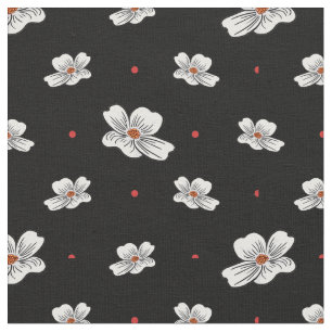 Tela Flores de dogwood sobre negro