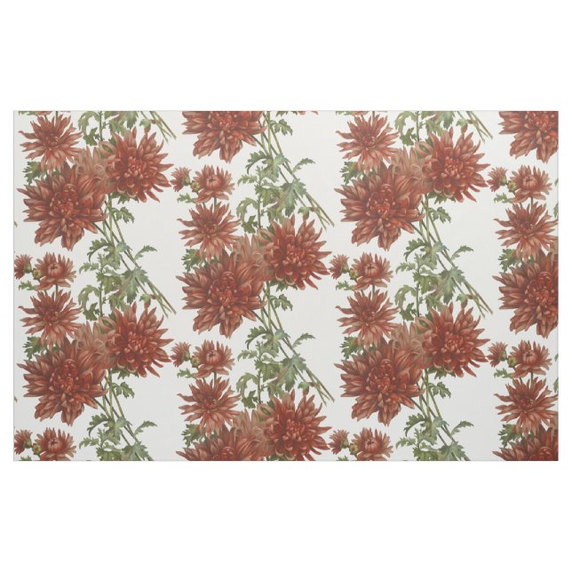 Tela Flores de flores rojas ("Cuarto gordo" (fat quarter))