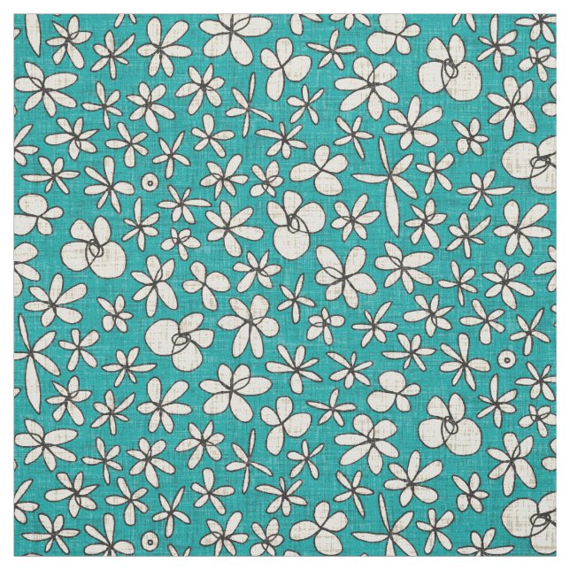 Tela flores de garland azul (Retal)