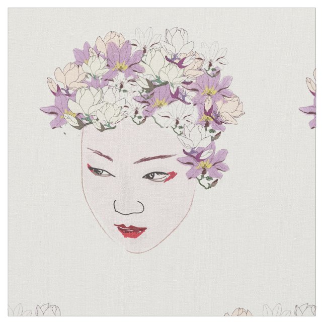 Tela Flores de Geisha (De cerca)