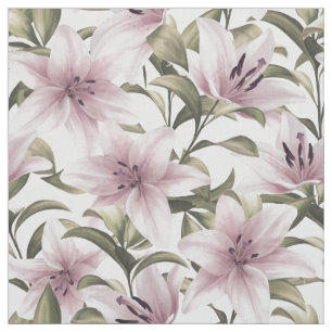 Tela Flores de Lily. Patrón floral
