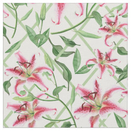 Tela Flores De Lirio Rosa - Lilis Florales Vintage