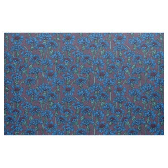 Tela Flores de maíz azules, flores silvestres ("Cuarto gordo" (fat quarter))