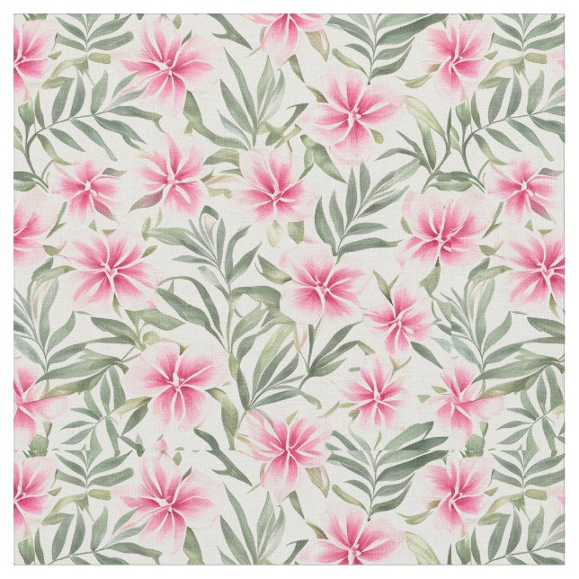 Tela Flores de Oleander de patrón floral grande (De cerca)