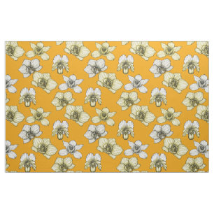 Tela Flores de orquídea amarilla y blanca