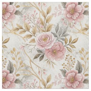 Tela Flores de Peonía Rosa Arte de Patrón Floral Botáni