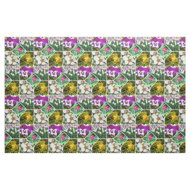 Tela Flores de primavera ("Cuarto gordo" (fat quarter))
