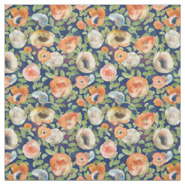 Tela Flores de primavera naranja