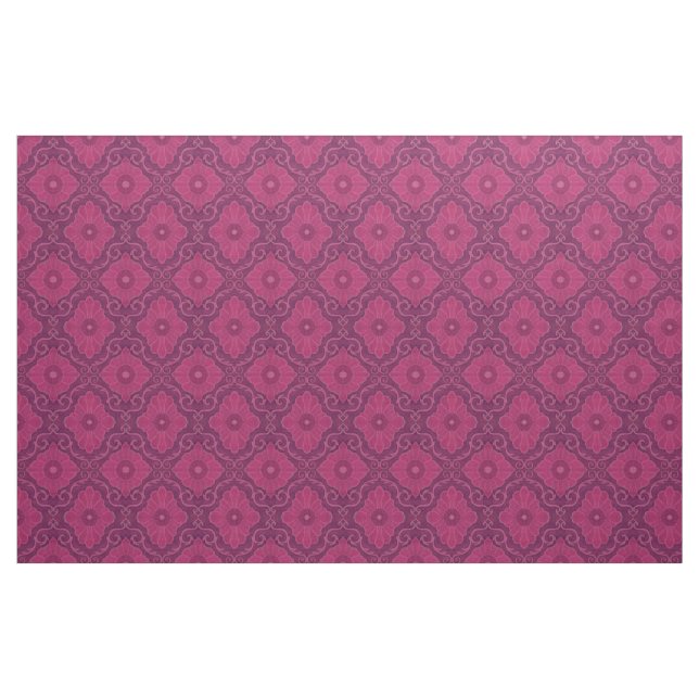 Tela "Flores de rubí" estampado arabesco floral bohemio ("Cuarto gordo" (fat quarter))