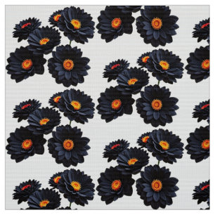 Tela Flores de terciopelo negro