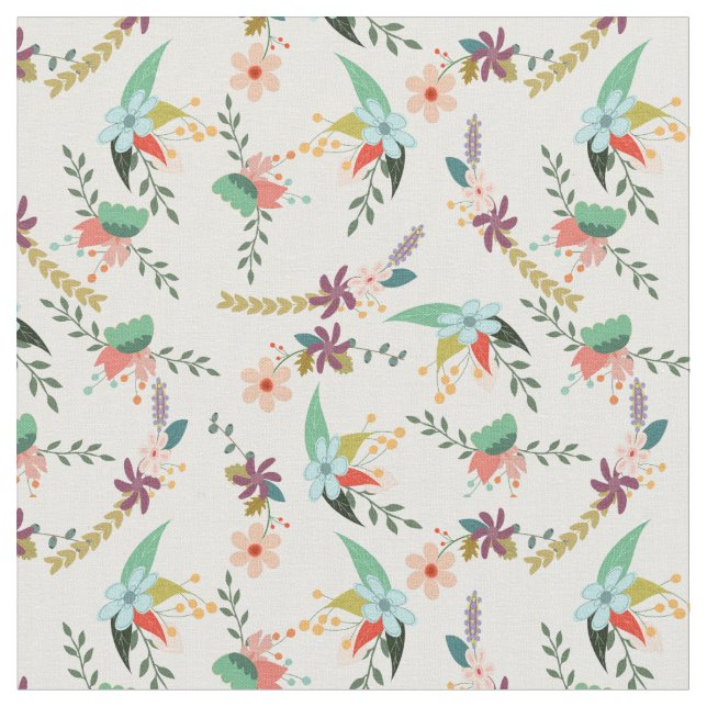 Tela Flores de tonos pasteles (De cerca)