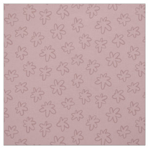 Tela Flores dibujadas a mano con abstracto rosado simpl