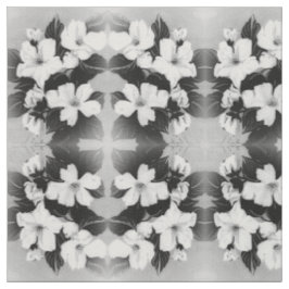 Tela Flores en blanco y negro