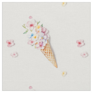 Tela Flores en un cono de gofre