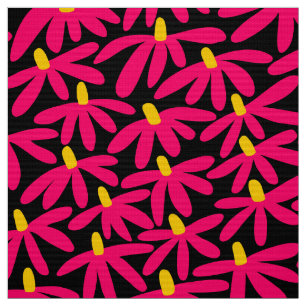 Tela Flores estilizadas - Crimson, Amber y Black