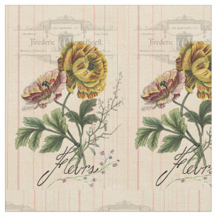 Tela Flores francesas vintage arte digital
