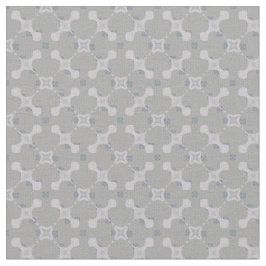 Tela Flores grises y puntos de polka cuadrados