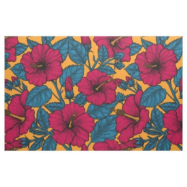 Tela Flores hibiscus ("Cuarto gordo" (fat quarter))