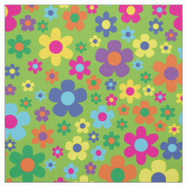 Tela Flores hippie coloridas de los años 70