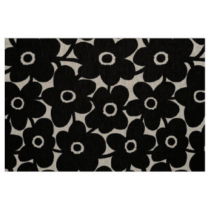 Tela Flores intrépidas - negro