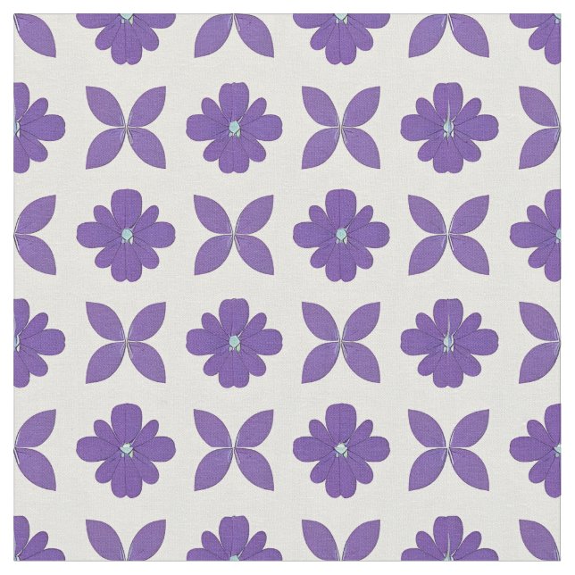 Tela Flores Moradas con Fondo Claro (De cerca)
