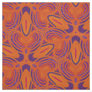 Tela Flores moradas naranja Kaleidoscope