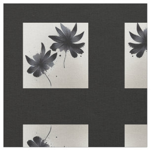 Tela Flores negras y blancas
