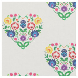 Tela Flores populares - composición en forma de corazón