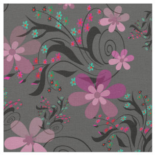 Tela Flores retro abstractas y sin inconvenientes de fo