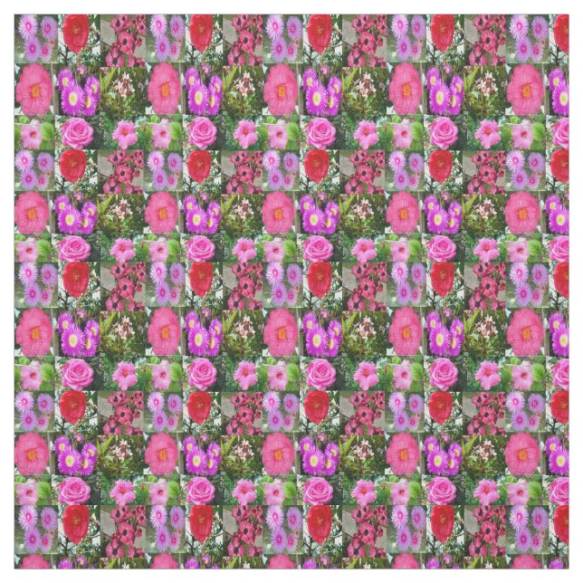 Tela Flores Rosa En Un Collage de fotos, (Retal)