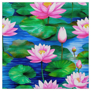 Tela Flores rosadas de Lotus en un estanque