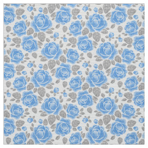 Tela Flores rosas azules. Patrón de color de agua
