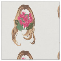 Flores rosas y rostro de mujer