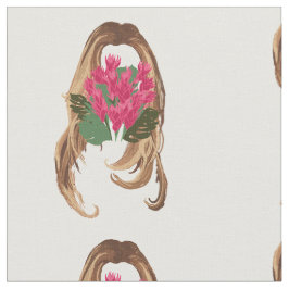 Tela Flores rosas y rostro de mujer