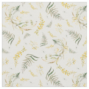 Tela Flores salvajes de primavera Boho acuarela