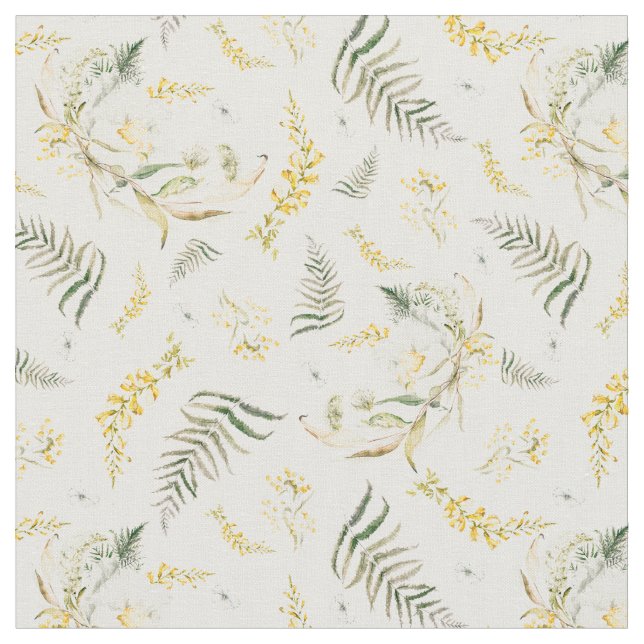 Tela Flores salvajes de primavera Boho acuarela (De cerca)