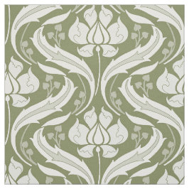 Tela Flores silvestres Damask Olive Green
