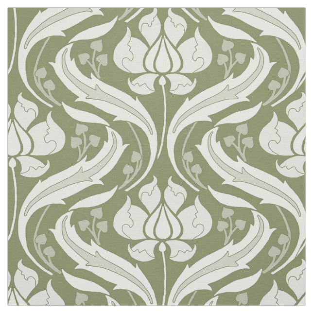 Tela Flores silvestres Damask Olive Green (Retal)