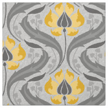 Flores silvestres de Art Nouveau, amarillas y gris