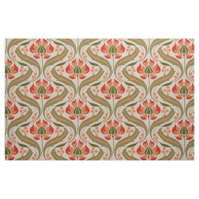 Tela Flores silvestres de Art Nouveau, Persimmon ("Cuarto gordo" (fat quarter))