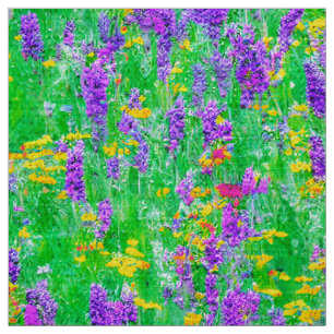 Tela Flores silvestres de verano en un campo verde