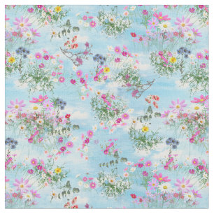 Tela Flores silvestres en un cielo azul