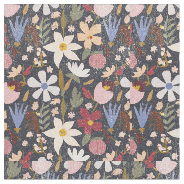 Tela Flores silvestres retro shabby chic (De cerca)
