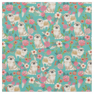 Tela Flores tibetanas de perro lindas